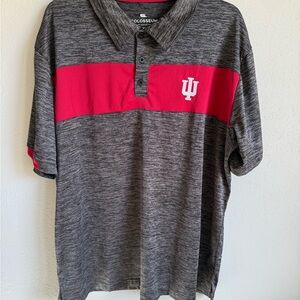 Men’s Gray/Red Colosseum Indiana Hoosiers Short Sleeve Colligate Casual Polo